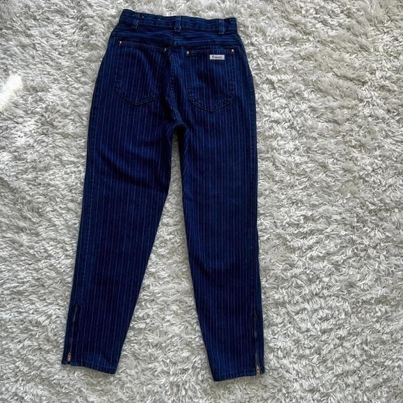 Vintage 80’s Pizzazz Striped High Waisted Jeans - Picture 4 of 9
